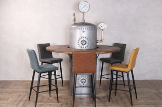 Galvanised Water Tank Upcycled Poseur Table