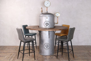 Galvanised Water Tank Upcycled Poseur Table