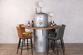 Galvanised Water Tank Upcycled Poseur Table