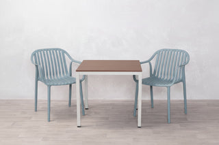 California Garden Outdoor Ochre Café Table Set with California Chairs
