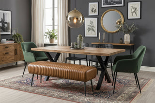 Salcombe Leather Dining Bench