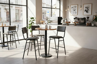 Aged Pine Round Café Bar Table