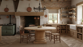 Round Pedestal Pine Table