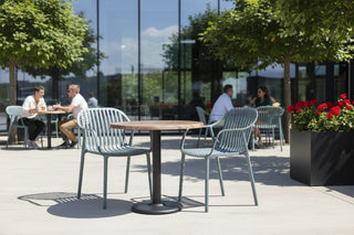 Rustic Maple Top Outdoor Café Table Set with California Chairs