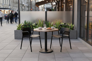 Rustic Maple Top Outdoor Café Table Set with Ibiza Chairs