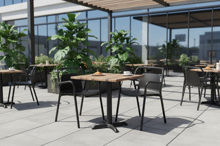 Rustic Maple Top Outdoor Café Table Set with Ibiza Chairs