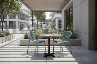 Rustic Maple Top Outdoor Café Table Set with California Chairs