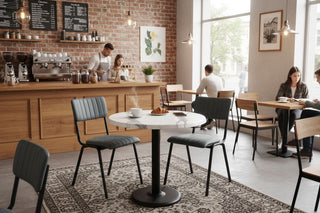White Marble Effect Top Indoor Café Table Set