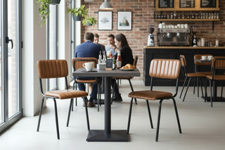Ashford Square Grey Oak Top Cafe Table