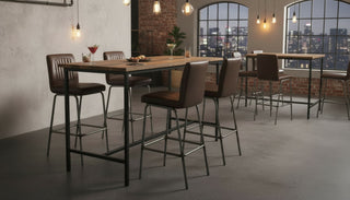 Jenson Distressed Leather Bar Stools