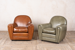 green and brown armchair