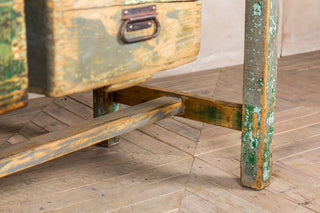 green dining table
