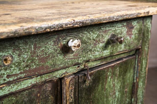 green industrial cupboard