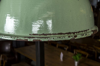 green industrial lights