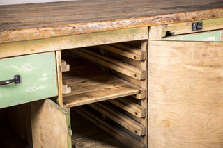 green industrial sideboard