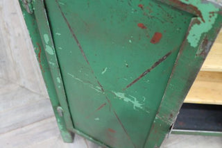 green metal cupboard