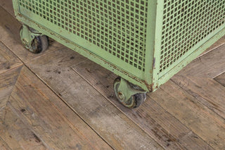 green metal storage unit