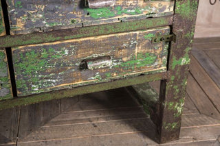 green multi-drawer unit