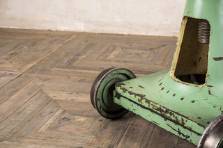 green painted dining table