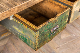 green painted table