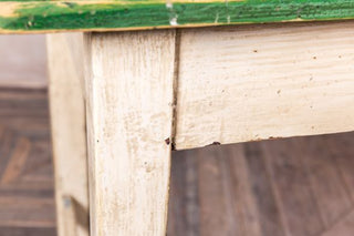 green top wooden table