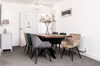 grey cream dining chairs