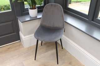 grey velvet dining chair