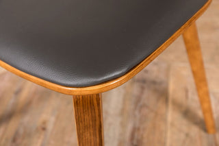 grey faux leather dining chair