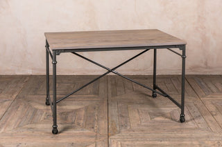 grey metal restaurant table