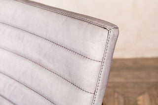 grey real leather occasional chair