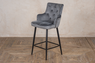 Pair of Louis Velvet Breakfast Bar Stool