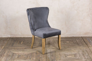 grey velvet chair