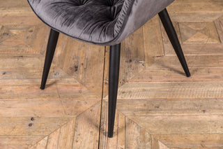 grey velvet chair