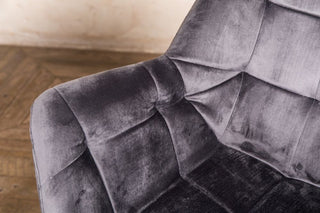 grey velvet dining chair
