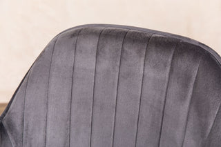 grey velvet dining chair