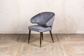 grey velvet dining chair