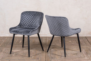 grey velvet dining chairs