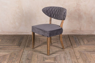 grey velvet dining chairs