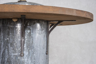 Galvanised Water Tank Upcycled Poseur Table