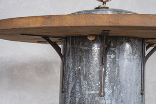Galvanised Water Tank Upcycled Poseur Table