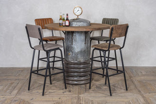 Galvanised Water Tank Upcycled Poseur Table