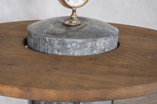 Galvanised Water Tank Upcycled Poseur Table
