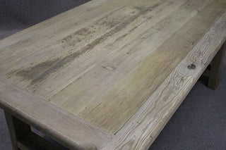 Reclaimed pine table with bleached top