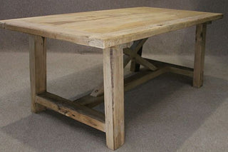 Reclaimed pine table with bleached top