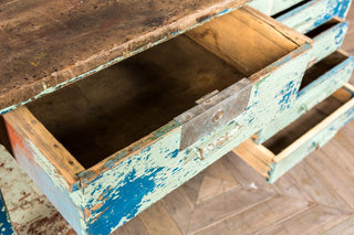 industrial blue sideboard