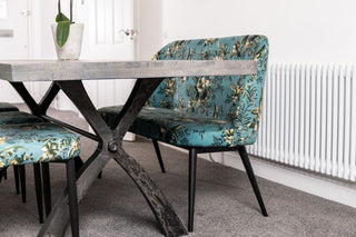 industrial floral bench