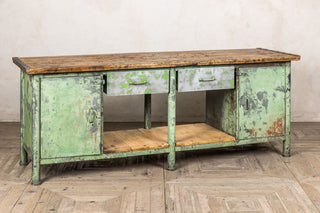 industrial green metal sideboard