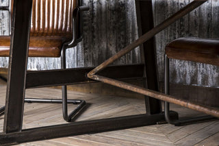 industrial metal factory table