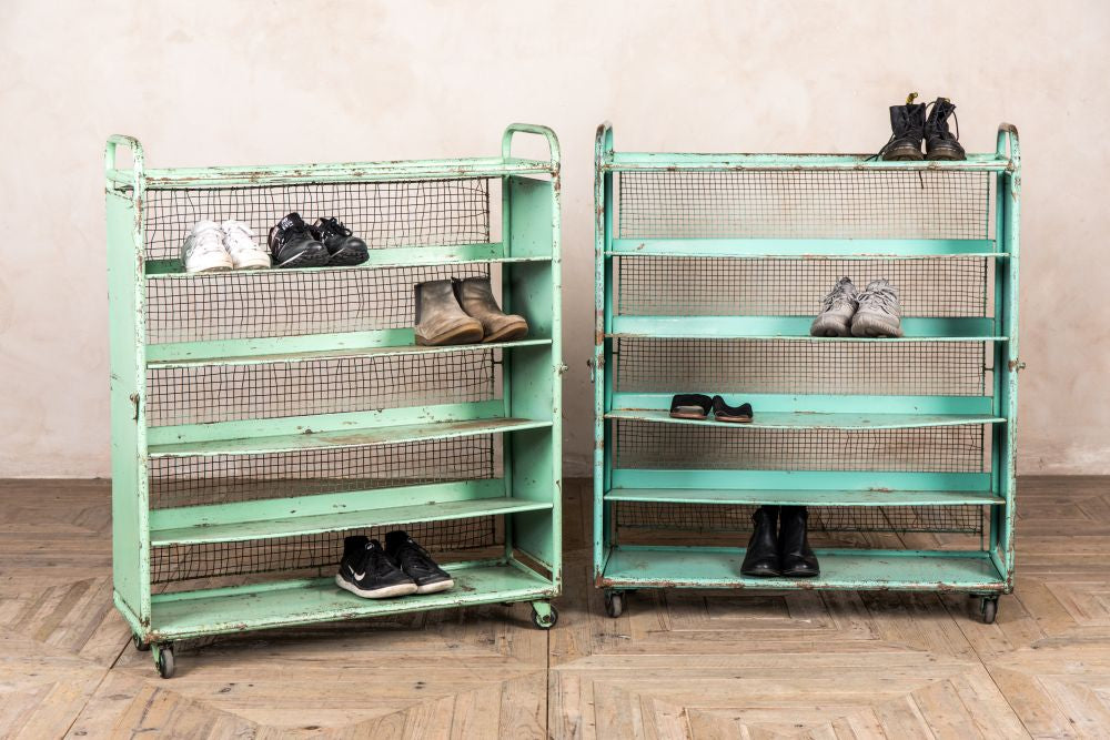 INDUSTRIAL METAL SHOE RACK Peppermill Interiors