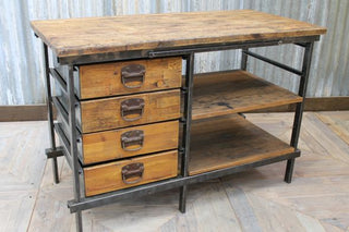 industrial reclaimed pine kitchen island